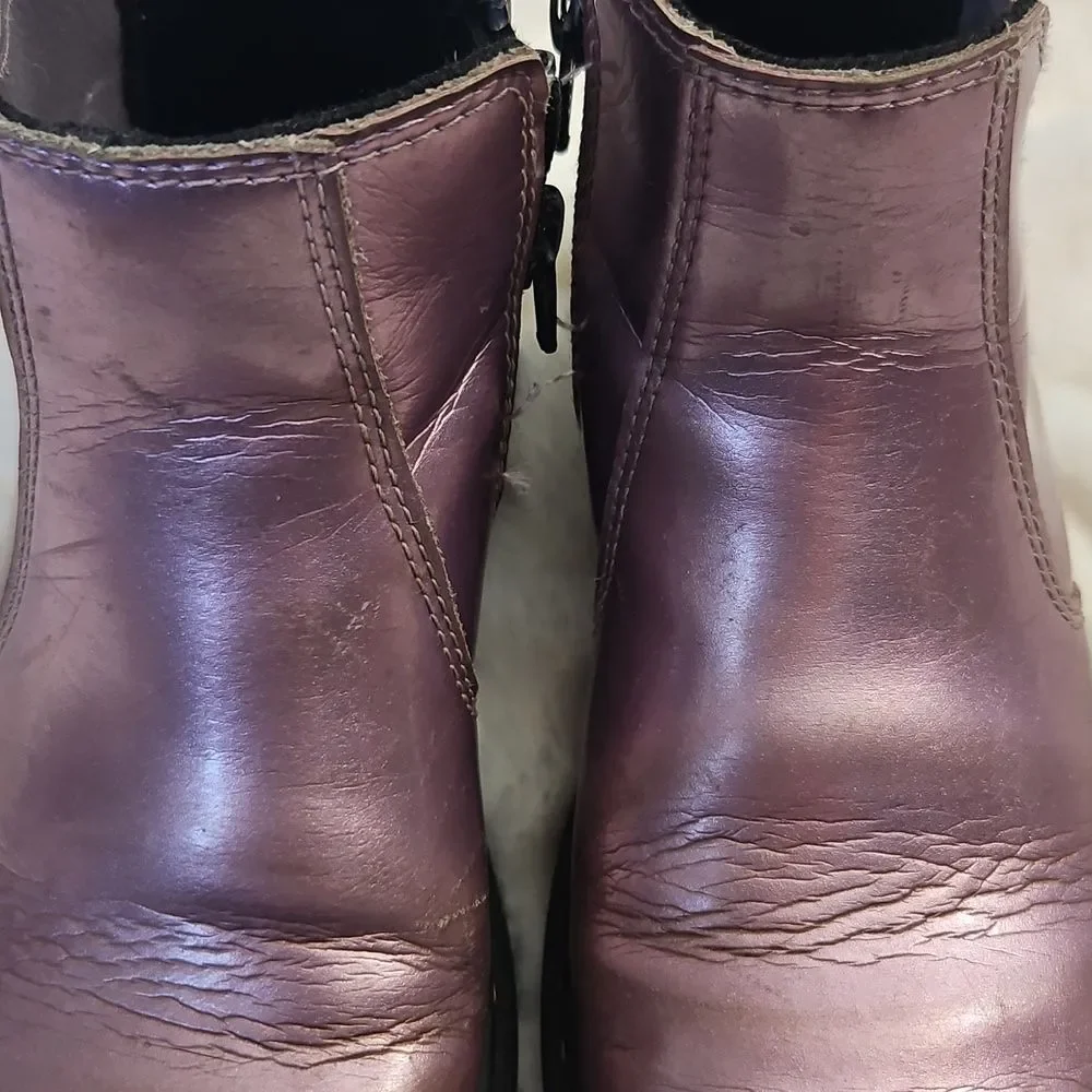 Dr. Martens Kids Purple Metallic Chelsea Boots Size 1 US / EU 32 | Side Zip
